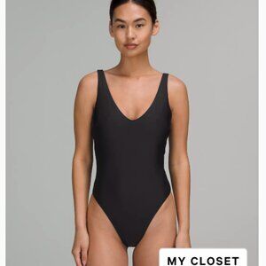 Lululemon waterside V Skimpy One-Piece Black V-Neck